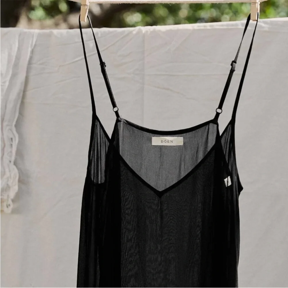 |Doen| Black Sheer Slip Dress Size XS NWT - Picture 4 of 13